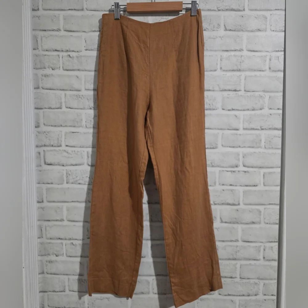 Reformation Linen‎ Trouser Tan size 0